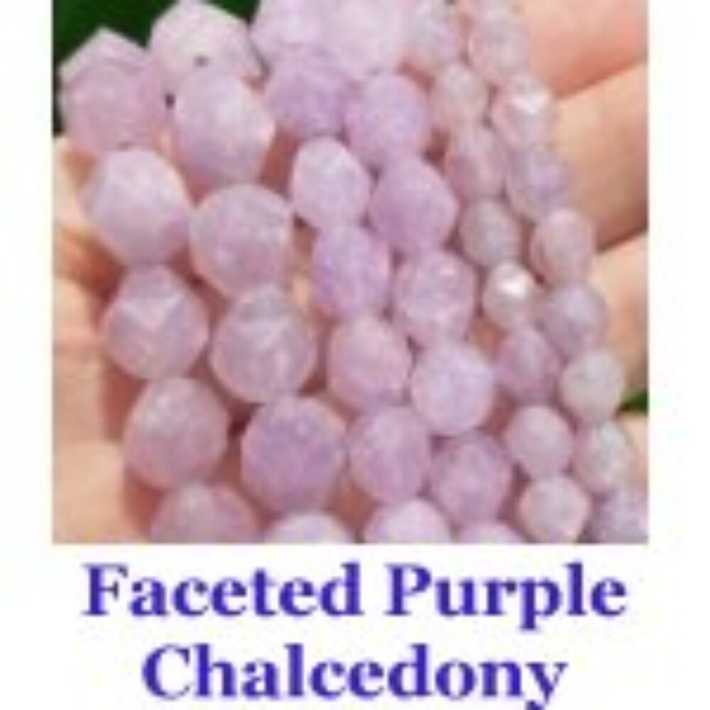 Natural Gemstone Beads - Faceted Light Purple Chalcedony